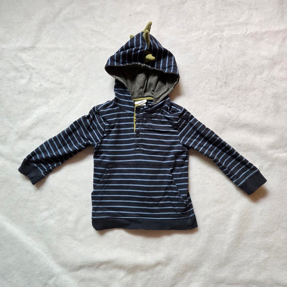 Tommy Bahama Toddler Hoodie 3T Dinosaur Spikes, Kangaroo Pocket Navy Light Blue